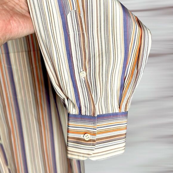 Paul & Shark Yachting Casual Shirt Button Up Cotton Striped Long Sleeves XL - Picture 9 of 11